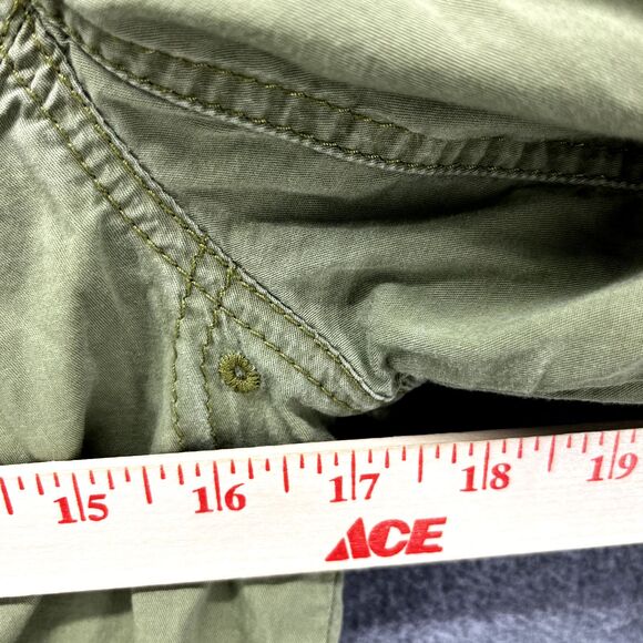 Hollister Parka Jacket Junior Large Olive Green Adjustable strings button pocket - Picture 15 of 16